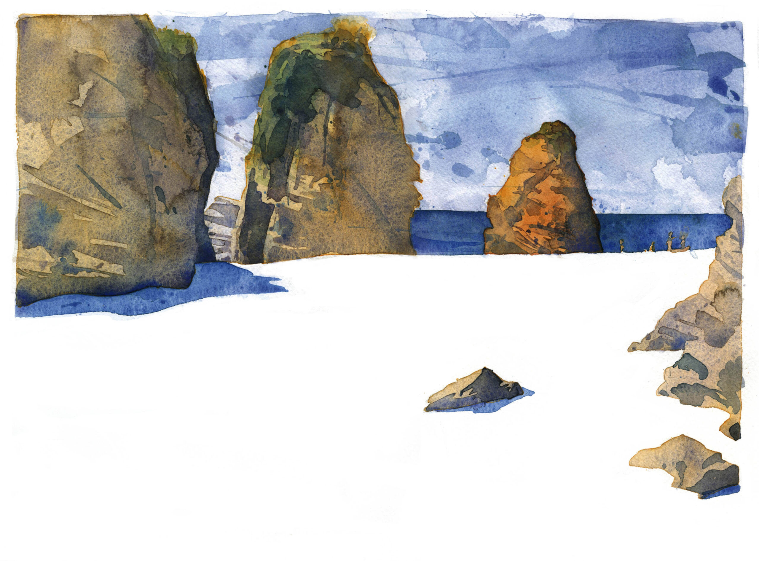 Aquarelle sur le motif - watercolor - Patrick Clouet -Pénestin - Sketch - landscape painting- artwork