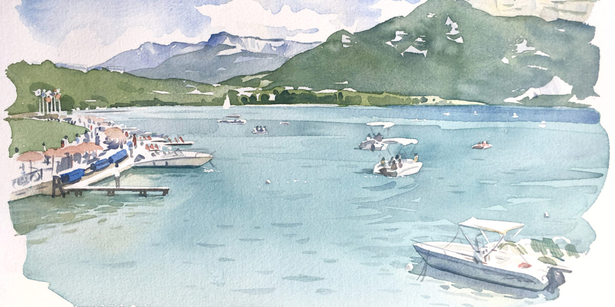 Aquarelle sur le motif  - watercolor -Patrick Clouet - artwork- landscape painting-frenchalps
